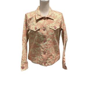 Victor Costa Occasion Pink Gold Metallic Long Sleeve Jacket Size XS